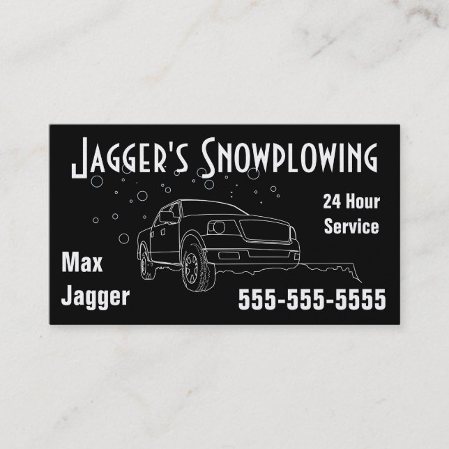 Gold Snowplowing Business Card (Front)
