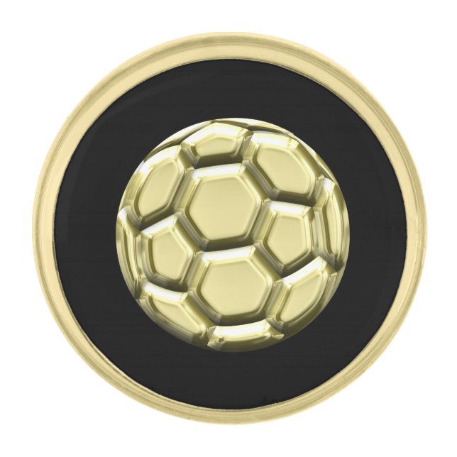 Gold Soccer Ball Finish Lapel Pin (Front)