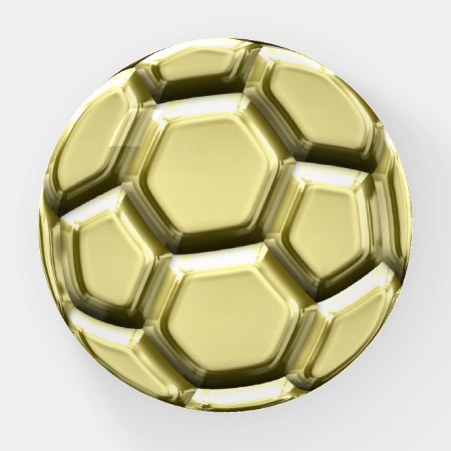 Gold Soccer Ball Paperweight (Front)