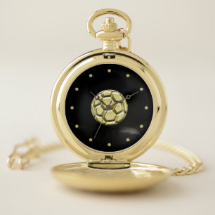 Gold Soccer Ball Pocket Watch