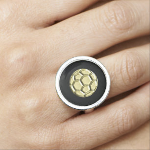 Gold Soccer Ball Ring
