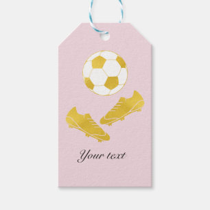 Gold Soccer Cleats Ball Blush Pink Gift Tags