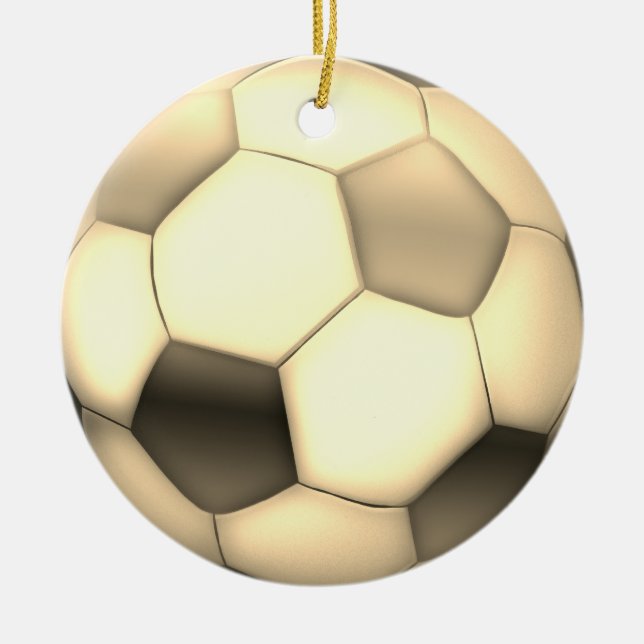 Gold Soccer | Football Sport Gift Ceramic Ornament (Front)