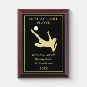 Gold Soccer Player Template MVP Award Plaque