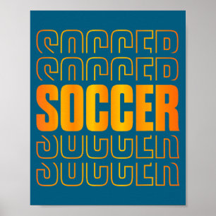 Gold Soccer Stacked Design Soccer Lovers Soccer Pl Poster