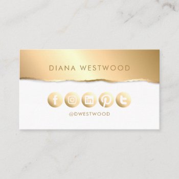 Gold Social Media Elegant Professional Luxury Business Card by CardStyle at Zazzle