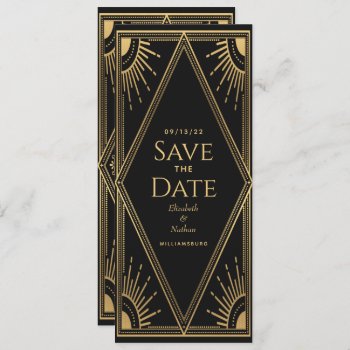 Gold Solar Elegant Mystical Tarot Save The Date Invitation by ThePaperieGarden at Zazzle