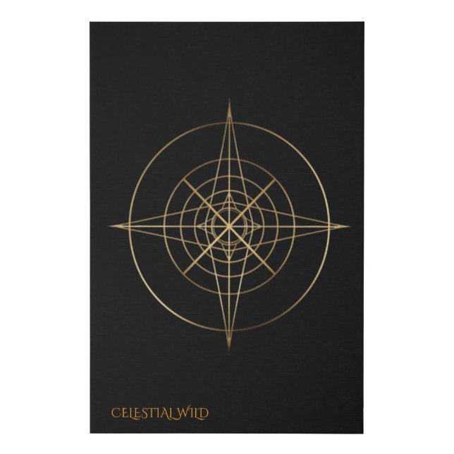 Gold Solar Geometry Minimal Symbol Faux Canvas Print (Front)
