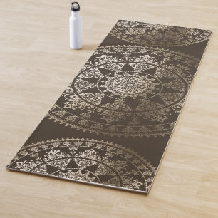 Gold Solar Mandala Yoga Mat   Custom Color