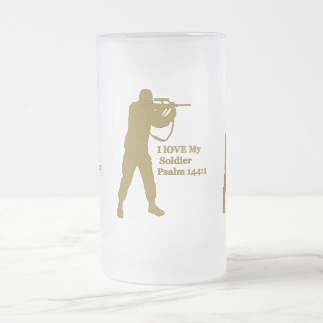 Gold solder sniper frosted glass beer mug (Center)
