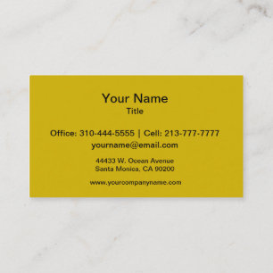 Gold Solid Color Business Card