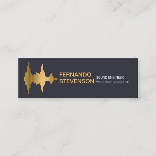 Gold Sound Wave Stylish Name Setting Mini Business Card