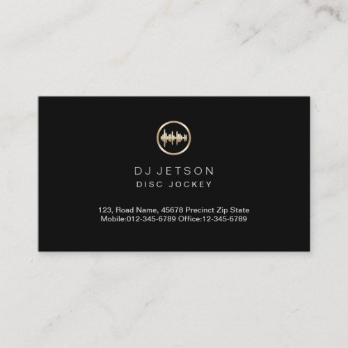 Gold Soundwave Icon Disc Jockey Deejay DJ Business Card