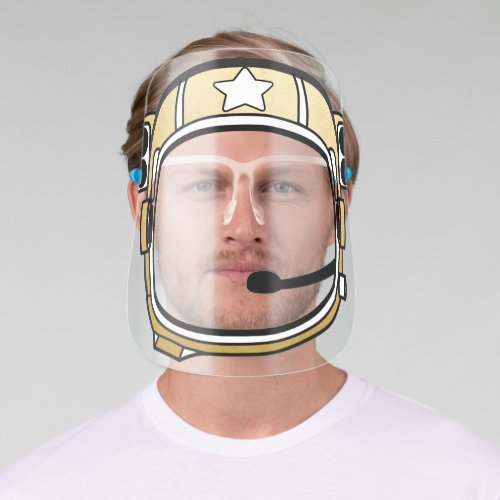 Gold Space Astronaut Helmet With Mic Face Shield