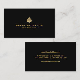 Gold Spade Symbol Business Card | Zazzle