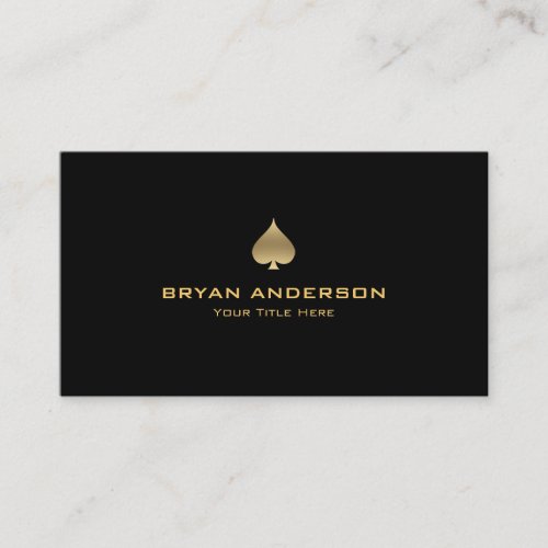 Gold Spade Symbol Business Card