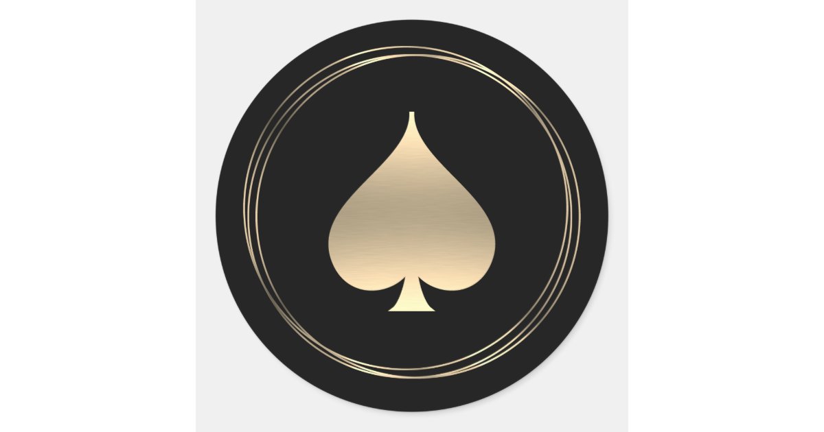 Gold Spade Symbol Classic Round Sticker | Zazzle