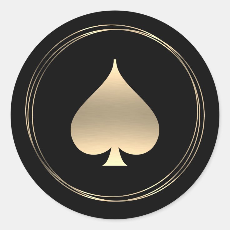 Gold Spade Symbol Classic Round Sticker Zazzle