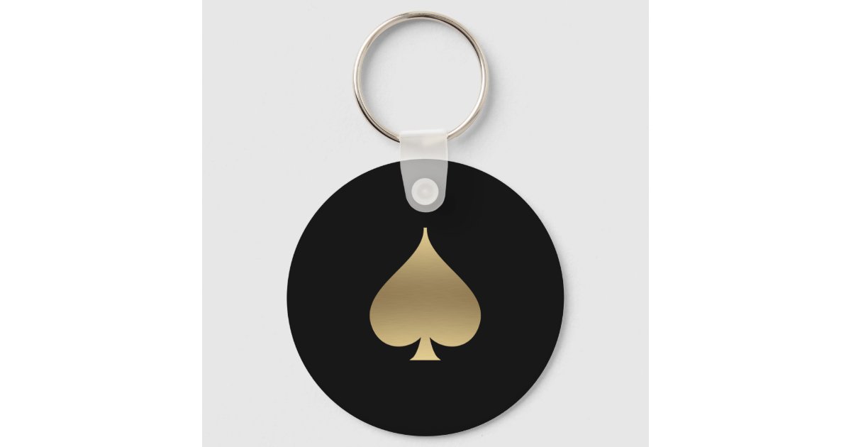Gold Spade Symbol Keychain | Zazzle