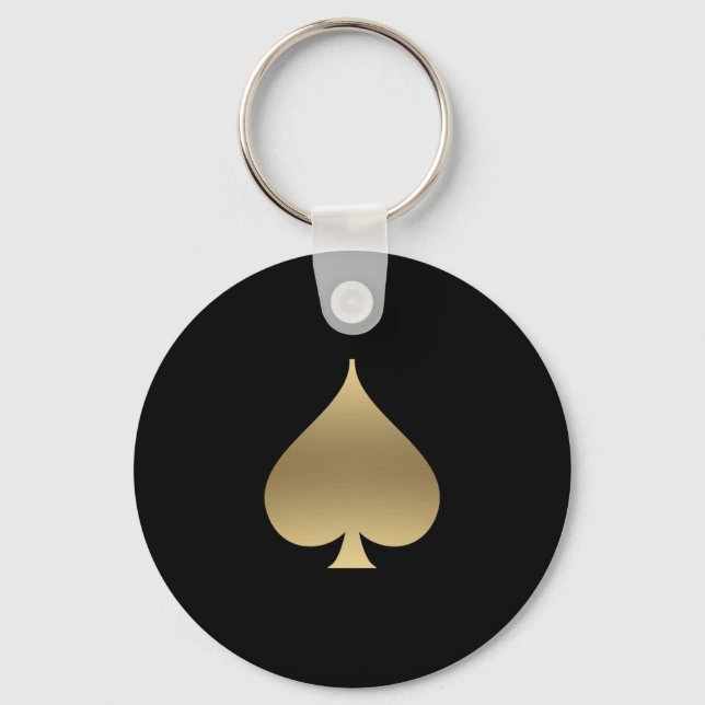Gold Spade Symbol Keychain (Front)