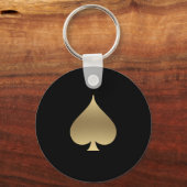 Gold Spade Symbol Keychain | Zazzle
