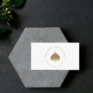 Gold Spade Symbol Logo Business Card