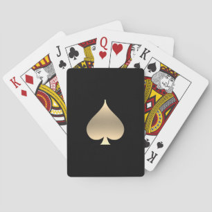 Gold Spade Symbol Playing Cards