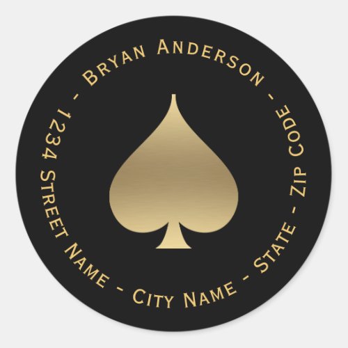 Gold Spade Symbol Return Address Label