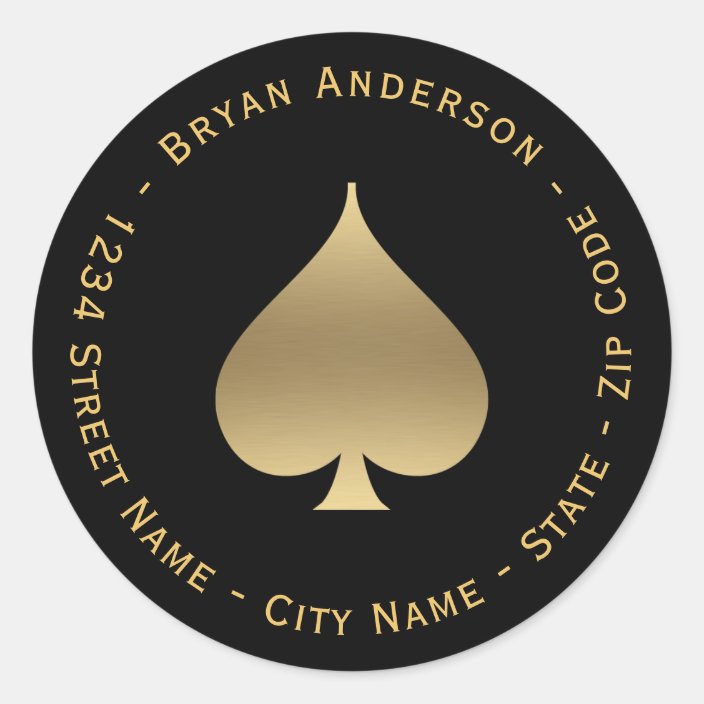 Gold Spade Symbol Return Address Label | Zazzle.com