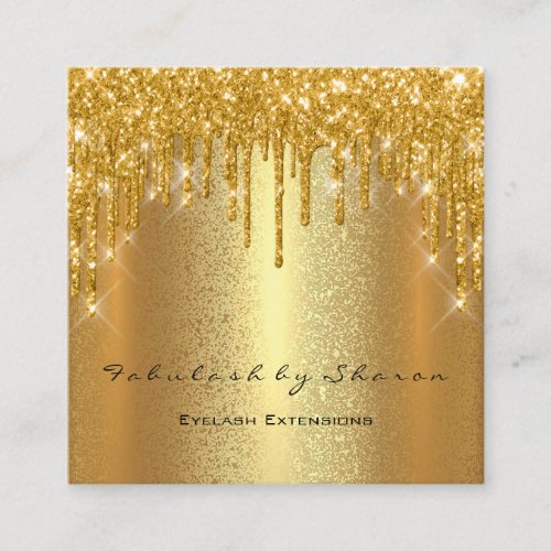 Gold Spark Makeup Artist Event Logo Square Business Card