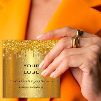 Gold Spark Makeup Artist Event Planner Beauty Logo Square Business Card by luxury_luxury at Zazzle