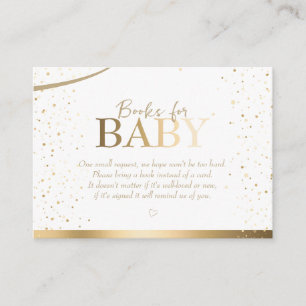 Gold Sparkle Baby Shower Books for Baby Enclosure Card