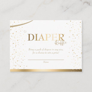 Gold Sparkle Baby Shower Diaper Raffle Enclosure Card