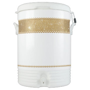 Gold Sparkle & Beads Large Igloo Beverage Cooler