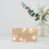 Gold Sparkle Bokeh Business Card (Standing Front)