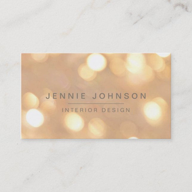 Gold Sparkle Bokeh Business Card (Front)