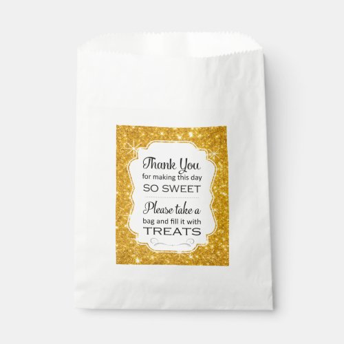 Gold Sparkle Candy Bar Wedding Favor Bag