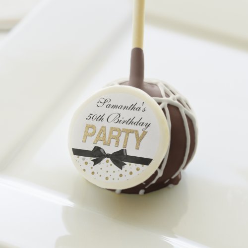 Gold Sparkle Confetti 50th Birthday Party Cake Pops