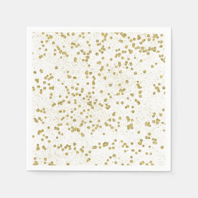 Gold Sparkle Confetti Dots Napkins (Front)