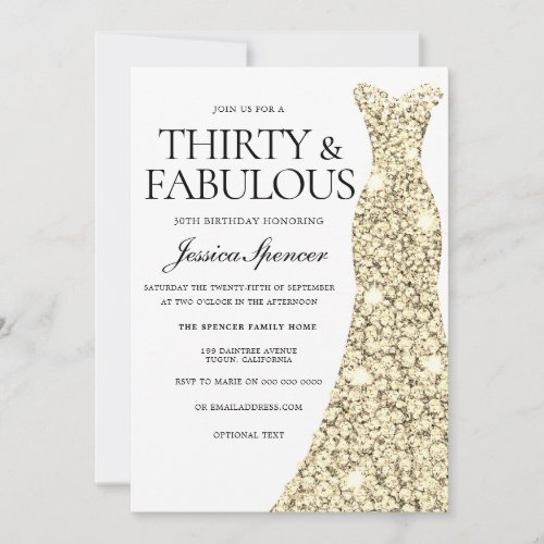 Gold Sparkle Dress 30 & Fabulous 30th Birthday