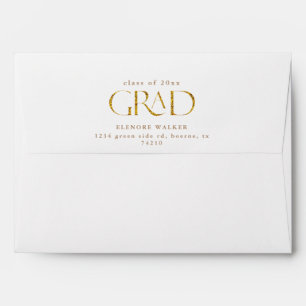 Gold Sparkle Elegant Script Graduate Envelope