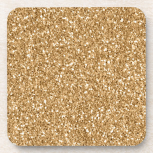 Gold Sparkle Glitter Beverage Coaster