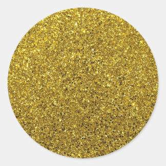 Gold Sparkle Glitter Classic Round Sticker