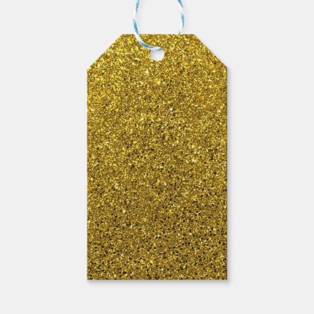 Gold Sparkle Glitter Gift Tags (Front)