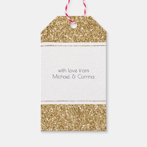 Gold Sparkle Glitter  Gift Tags