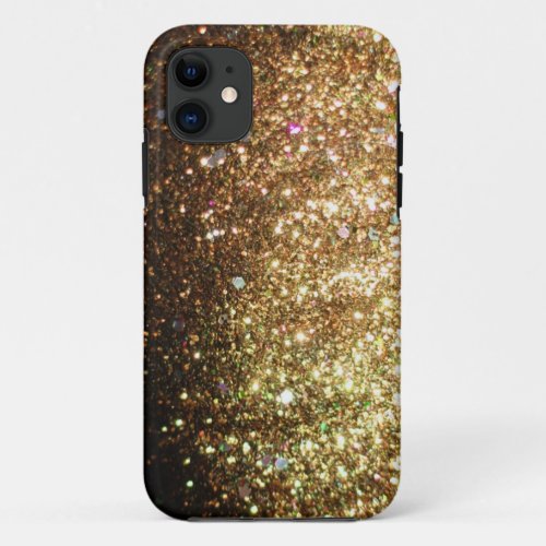 Gold Sparkle Glitter iPhone 5 Christmas iPhone 11 Case