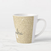 Gold Sparkle Glitter Monogram Name & Initial Latte Mug (Right)