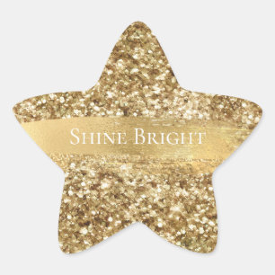 Gold Sparkle Glitter Star Sticker