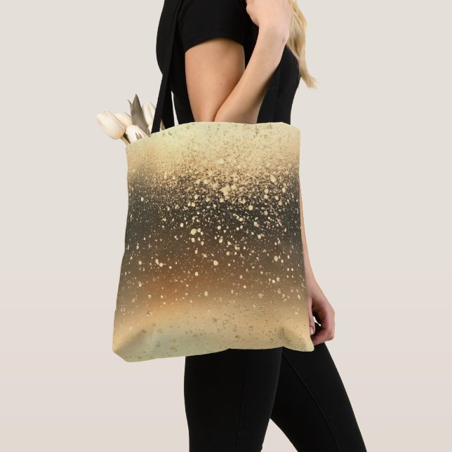 Gold Sparkle Glitter Tote Bag (Close Up)
