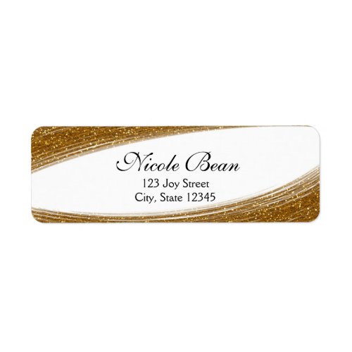 Gold Sparkle Glitter  White Custom Address Labels
